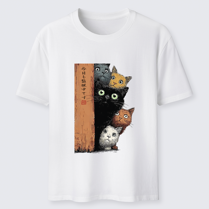 Tokyo-Tiger Five Cats Are Watching You Classic T-Shirt