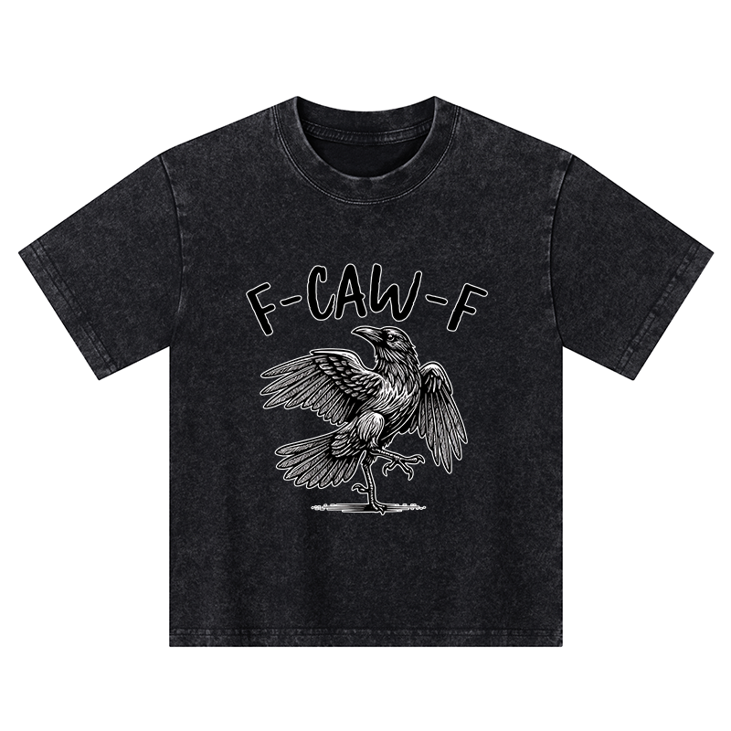 Tokyo-Tiger Crow's Cry Funny Kids Washed T-Shirt
