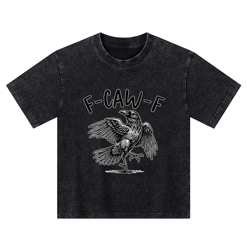 Tokyo-Tiger Crow's Cry Funny Kids Washed T-Shirt