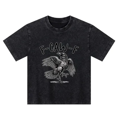 Tokyo-Tiger Crow's Cry Funny Kids Washed T-Shirt