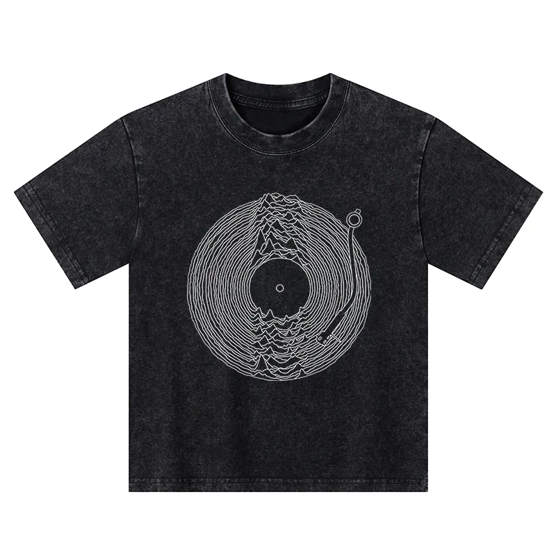 Tokyo-Tiger Record Player Japanese Kids Washed T-Shirt