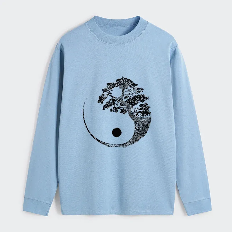 Tokyo-Tiger Yin-Yang Tai Chi Tree Classic Long Sleeve T-Shirt