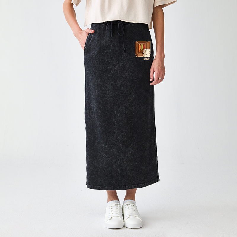 Tokyo-Tiger Sushi Pick Out Clothes Washed Terry Skirt
