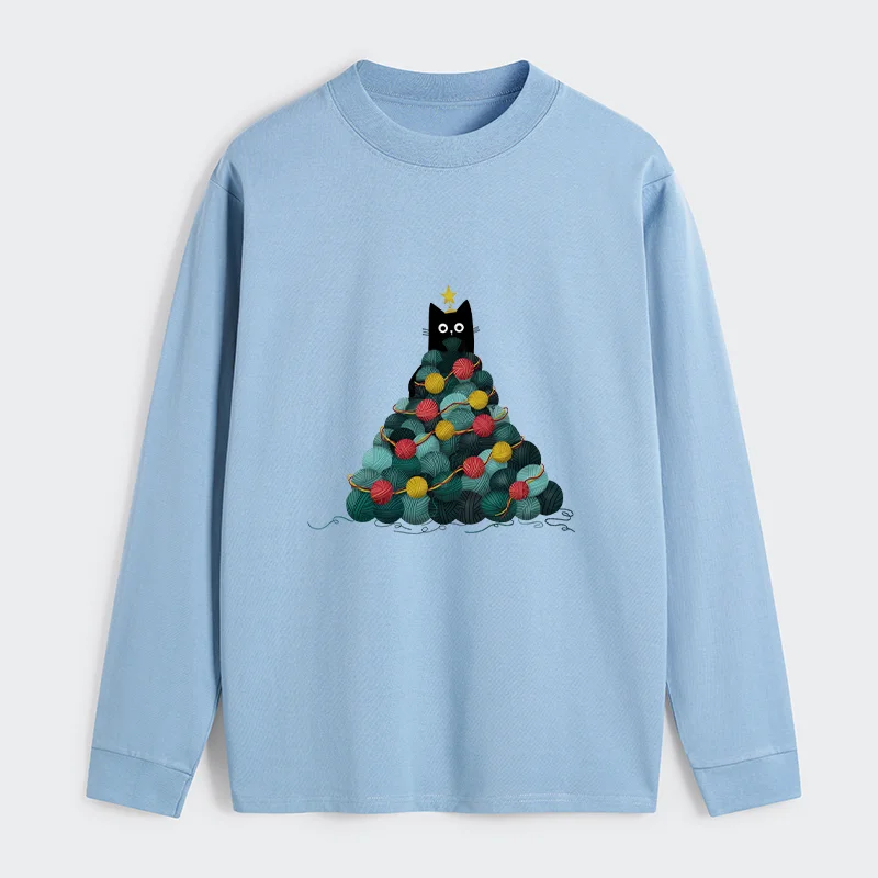 Tokyo-Tiger Yarn Christmas Tree Cat Classic Long Sleeve T-Shirt