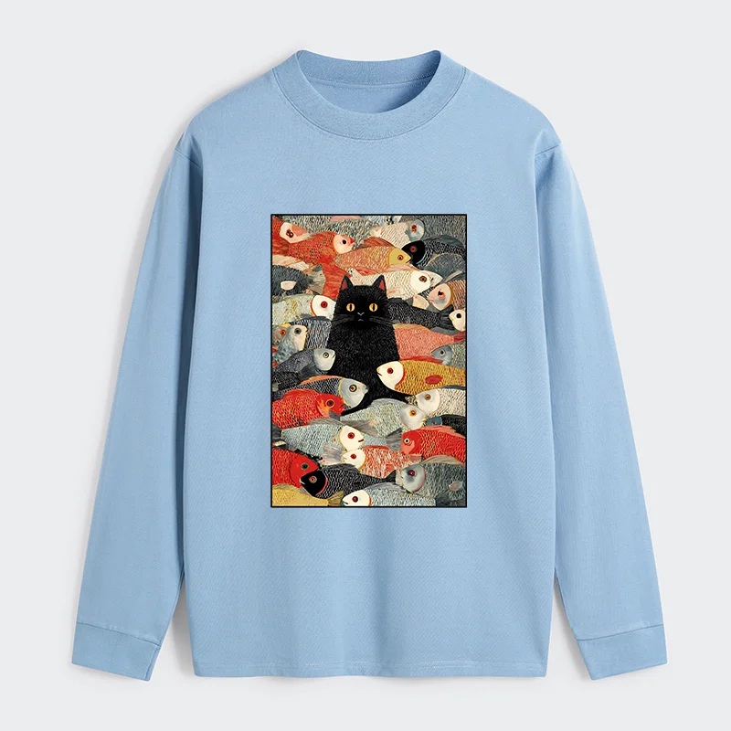 Tokyo-Tiger Cats And Fish Classic Long Sleeve T-Shirt