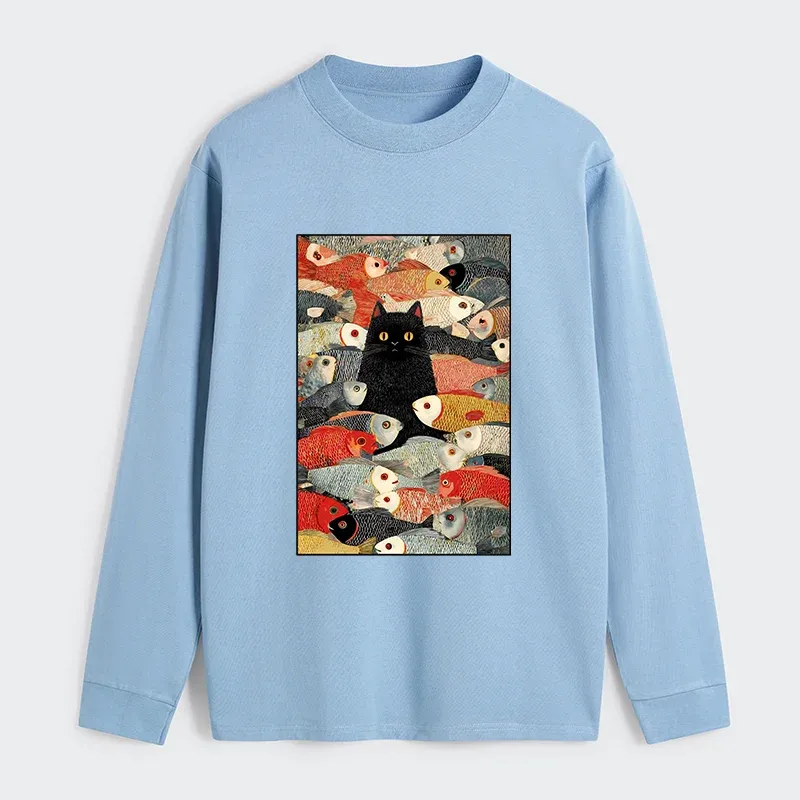 Tokyo-Tiger Cats And Fish Classic Long Sleeve T-Shirt