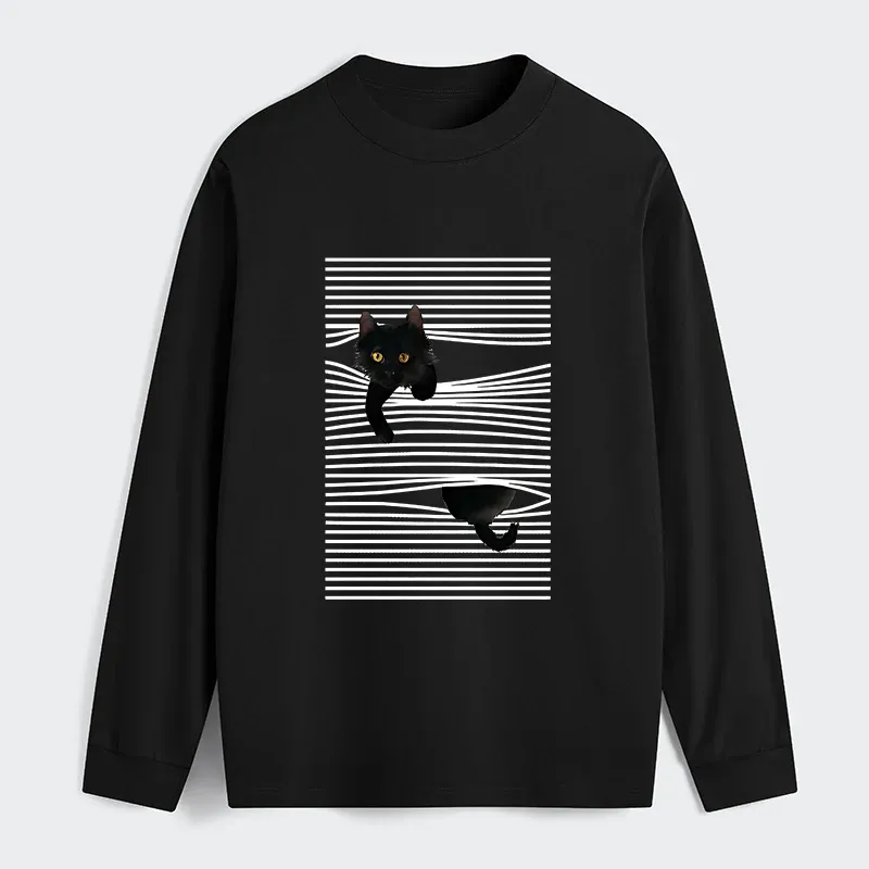 Tokyo-Tiger Cat Scratching Curtain Classic Long Sleeve T-Shirt