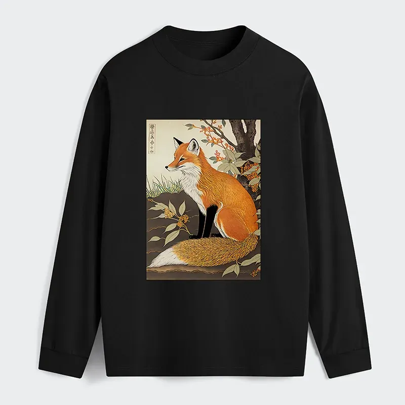 Tokyo-Tiger Ukiyo-e Fox Classic Long Sleeve T-Shirt