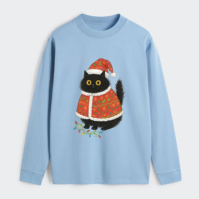 Tokyo-Tiger Cat Wearing Santa Hat Classic Long Sleeve T-Shirt