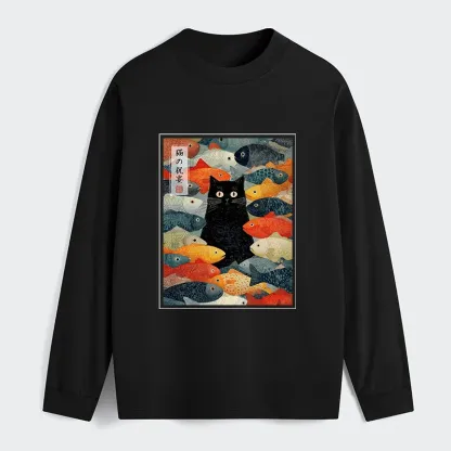 Tokyo-Tiger The Cat's Feast of Fish Classic Long Sleeve T-Shirt