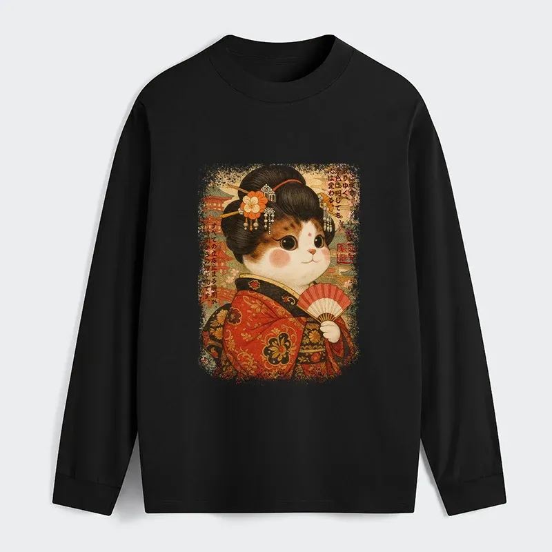 Tokyo-Tiger Ukiyoe Japanese Cat Princess Classic Long Sleeve T-Shirt