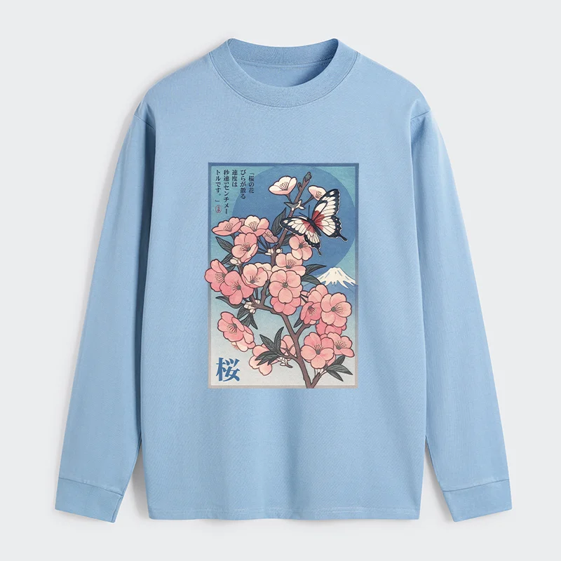 Tokyo-Tiger Ukiyoe Japanese Cherry blossoms Poster Classic Long Sleeve T-Shirt