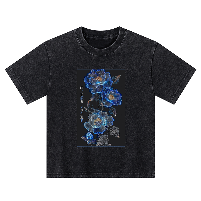 Tokyo-Tiger The Sea Of Flowers In The Darkness Kids Washed T-Shirt