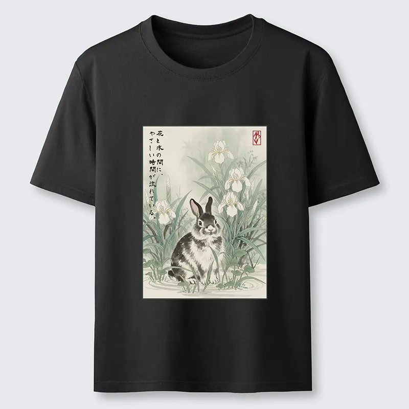 Tokyo-Tiger Little Rabbit Beneath the Blooming Irises Classic T-Shirt