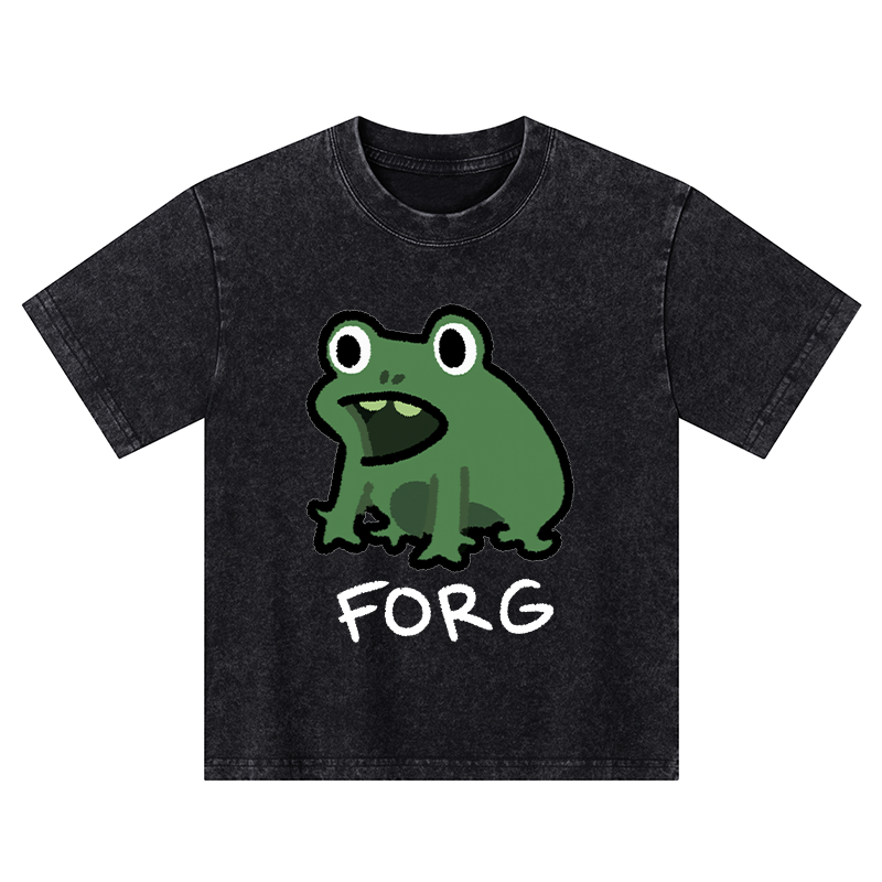 Tokyo-Tiger Funny Forg Japan Kids Washed T-Shirt