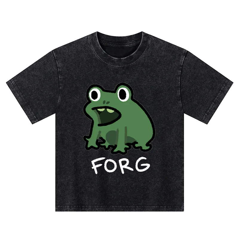 Tokyo-Tiger Funny Forg Japan Kids Washed T-Shirt