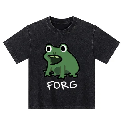 Tokyo-Tiger Funny Forg Japan Kids Washed T-Shirt