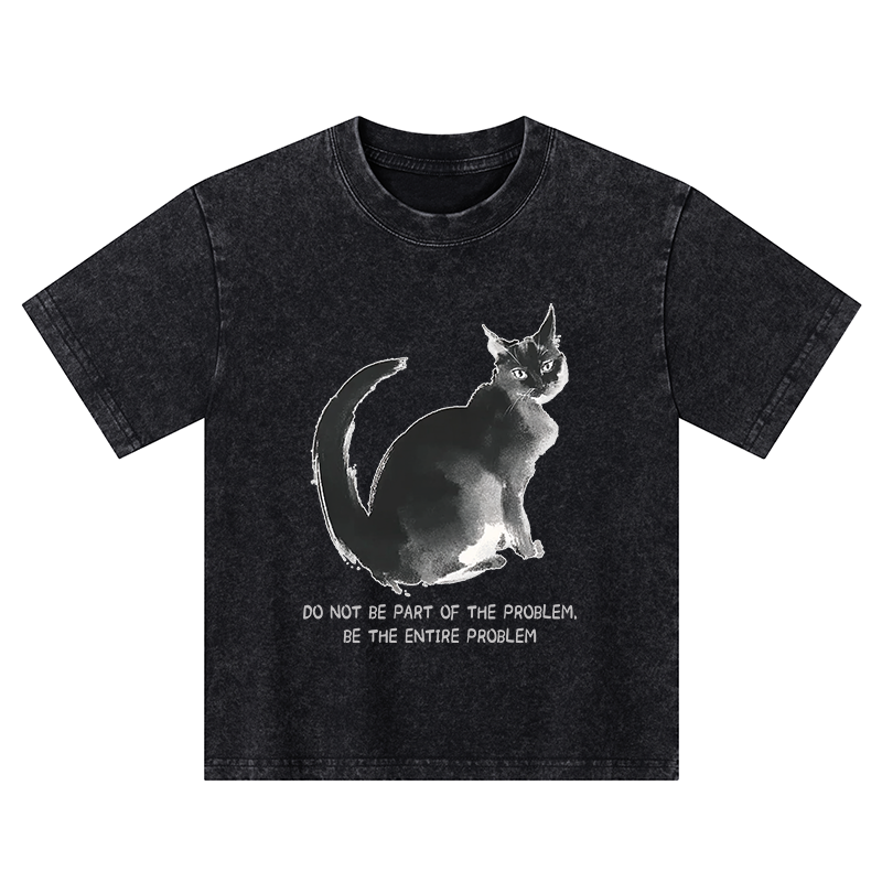 Tokyo-Tiger Funny Cat Be The Entire Problem Kids Washed T-Shirt