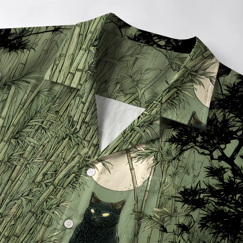 Tokyo-Tiger Cat Under The Moon Aloha Hawaiian Shirt