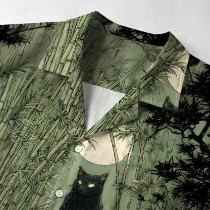 Tokyo-Tiger Cat Under The Moon Aloha Hawaiian Shirt