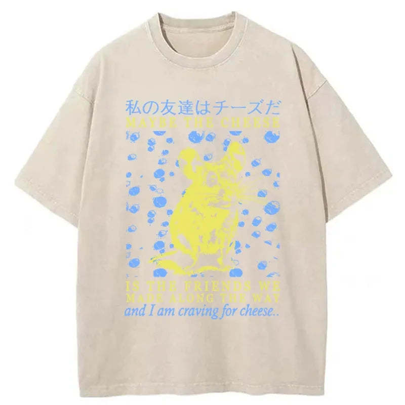 Tokyo-Tiger My Friend Is Cheese Washed T-Shirt