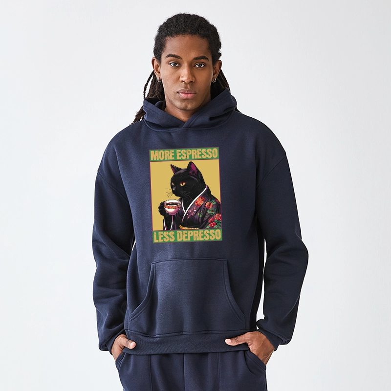 Tokyo-Tiger Up Caffeine Down Depression Aldult Fleece Hoodie