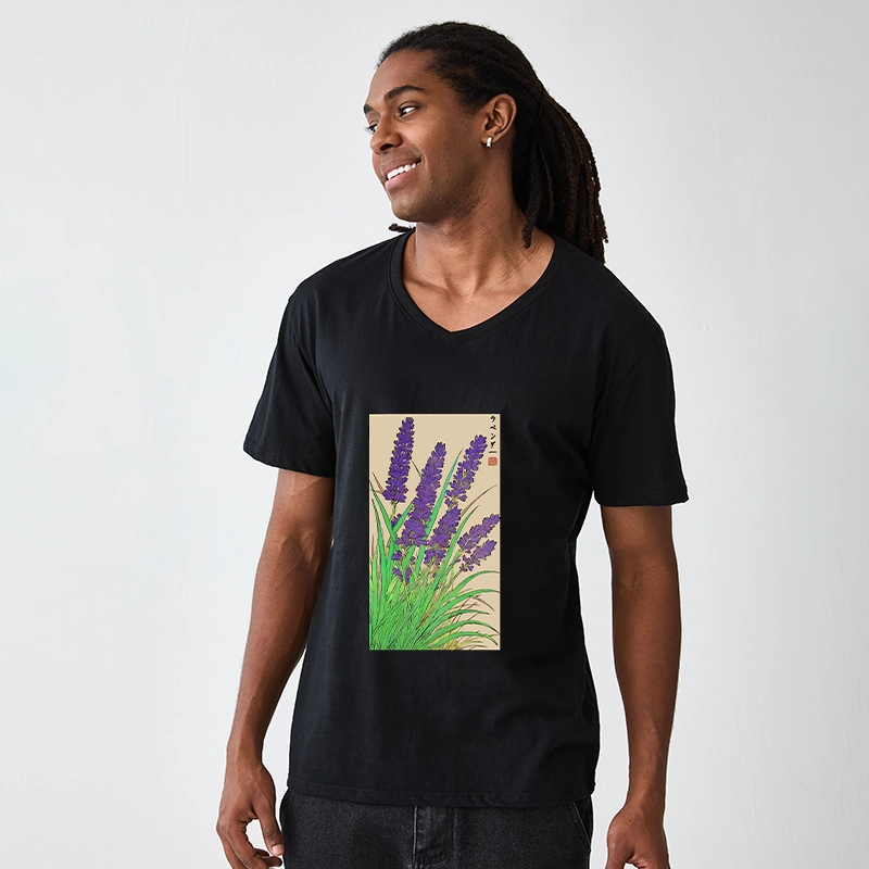 Tokyo-Tiger Japanese Lavender V-Neck Classic T-Shirt