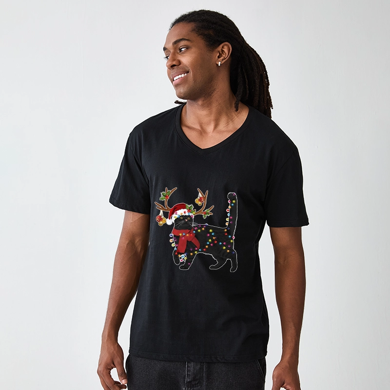 Tokyo-Tiger Christmas Black Cat V-Neck Classic T-Shirt