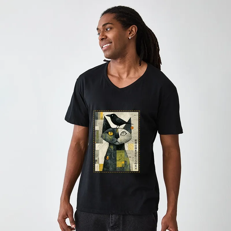 Tokyo-Tiger The Cat And The Crow Are Planning To Rule The World V-Neck Classic T-Shirt