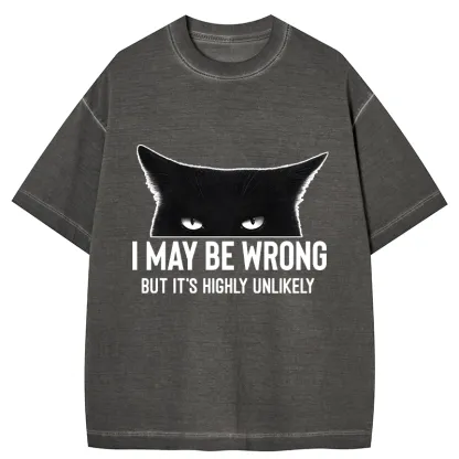 Tokyo-Tiger Cat Can Do No Wrong Gradient Washed T-Shirt