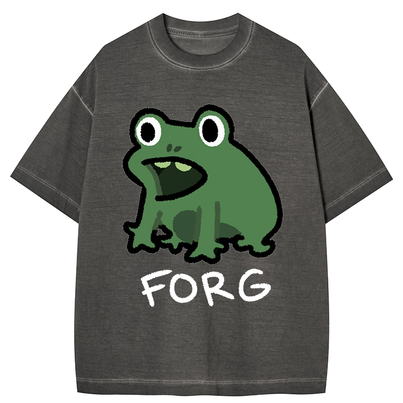 Tokyo-Tiger Funny Forg Japan Gradient Washed T-Shirt