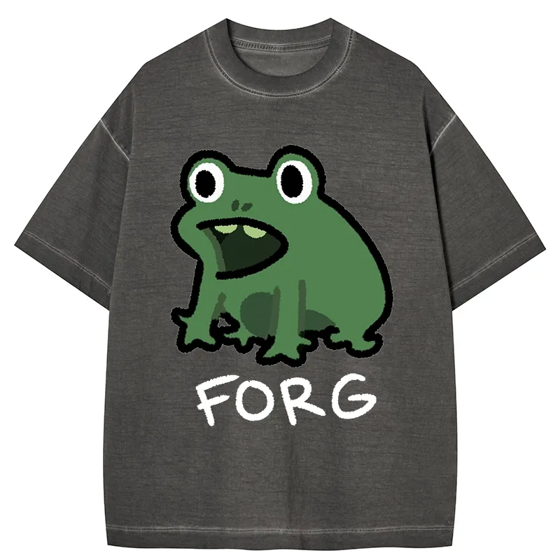 Tokyo-Tiger Funny Forg Japan Gradient Washed T-Shirt