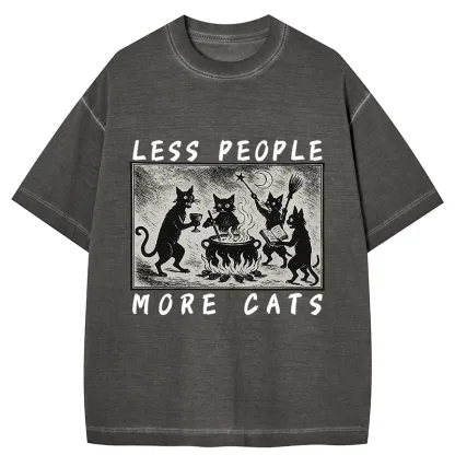 Tokyo-Tiger Cat Sacrifice Ceremony Gradient Washed T-Shirt