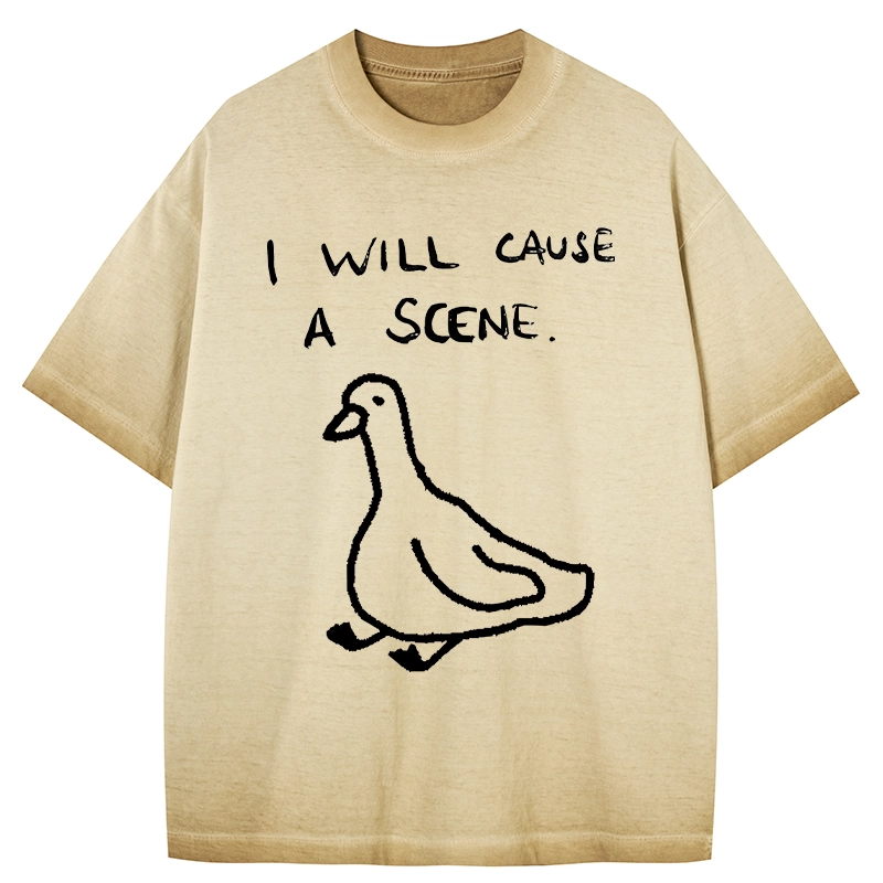 Tokyo-Tiger Stupid Goose Funny Japan Retro Gradient Washed T-Shirt