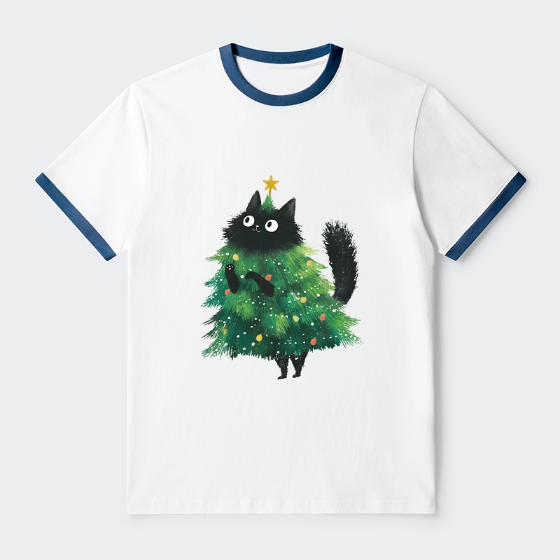 Tokyo-Tiger Christmas Tree Cat Japan Trim T-Shirt