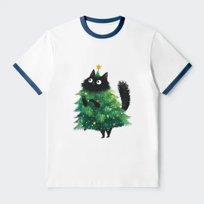Tokyo-Tiger Christmas Tree Cat Japan Trim T-Shirt