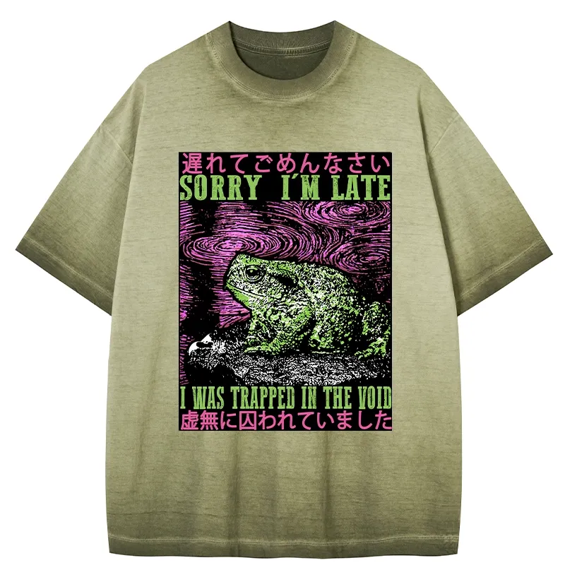 Tokyo-Tiger Frogs Trapped In The Void Gradient Washed T-Shirt