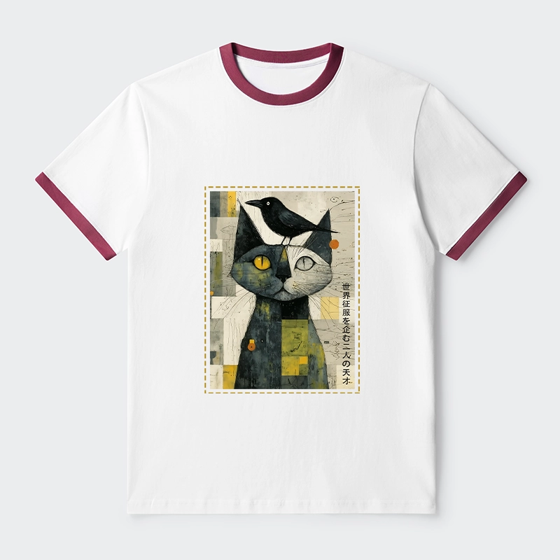 Tokyo-Tiger The Cat And The Crow Are Planning To Rule The World Trim T-Shirt