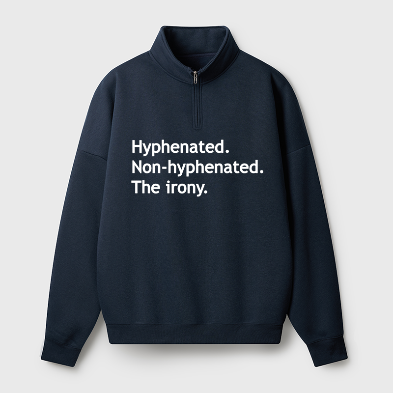 Tokyo-Tiger Hyphenated Funny Half Zip Fleece Sweatshirt