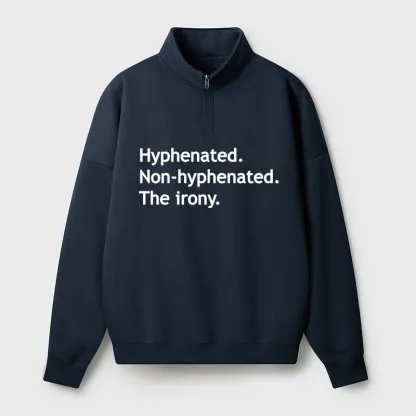 Tokyo-Tiger Hyphenated Funny Half Zip Fleece Sweatshirt