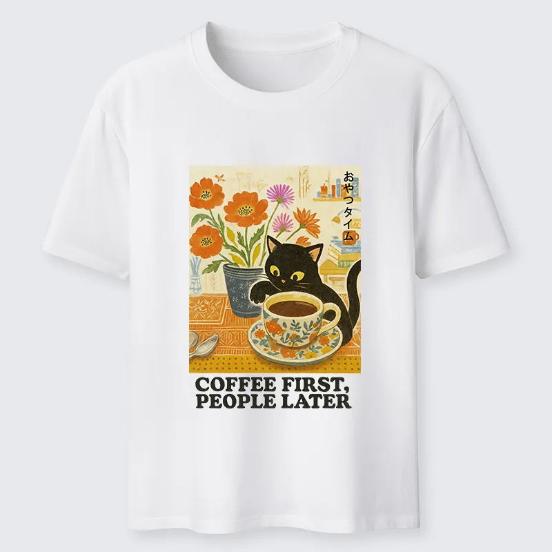 Tokyo-Tiger Kitten Drinks Coffee First Classic T-Shirt
