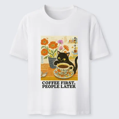 Tokyo-Tiger Kitten Drinks Coffee First Classic T-Shirt