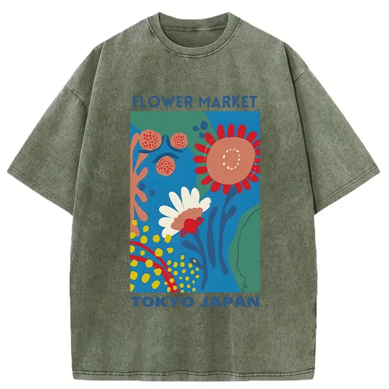 Tokyo-Tiger Tokyo Flower Market Washed T-Shirt