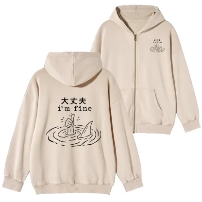 Tokyo-Tiger People In Danger Washed Zip Hoodie