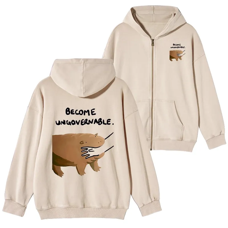 Tokyo-Tiger Moo Deng Bites Someone's Arm Washed Zip Hoodie Sale