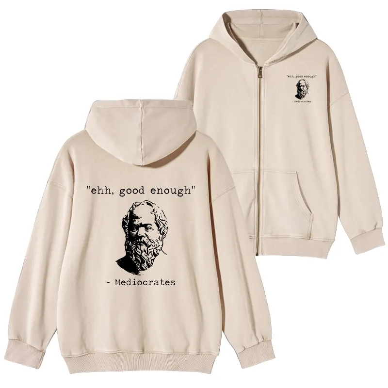 Tokyo-Tiger Mediocrates Meme Washed Zip Hoodie Sale