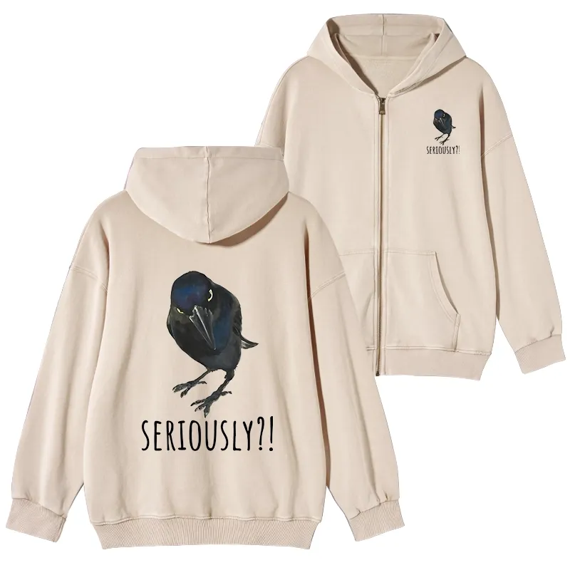 Tokyo-Tiger Raven's Question Washed Zip Hoodie