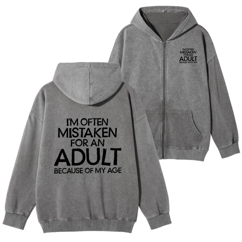 Tokyo-Tiger Old In Age But Young At Heart Washed Zip Hoodie Sale