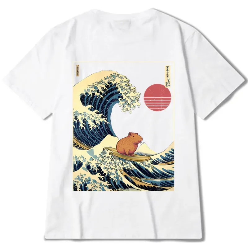 Tokyo-Tiger Capybara Surfing Back Classic T-Shirt