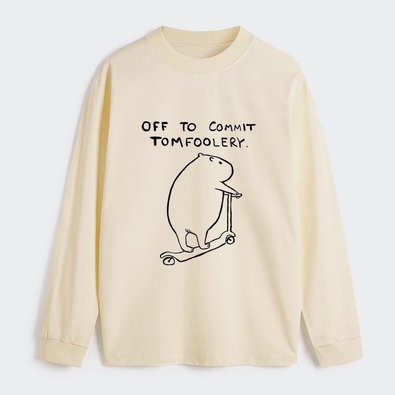 Tokyo-Tiger Capybara Is Ready To Do Something Bad Classic Long Sleeve T-Shirt